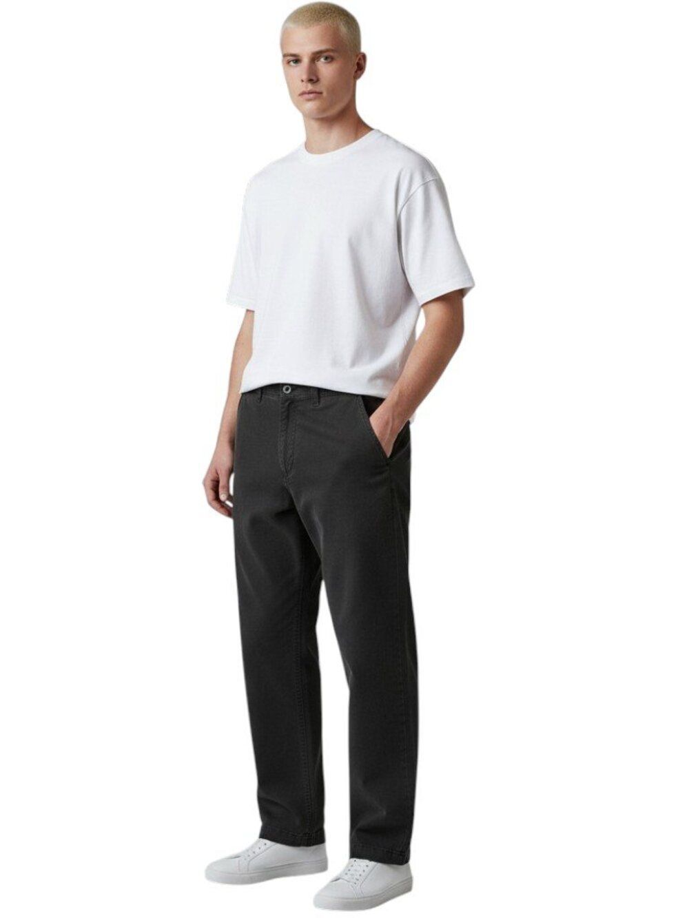 NWT Mens Cotton On Loose Fit Canvas Pants Black Size 34 Wide Leg Relaxed Fit